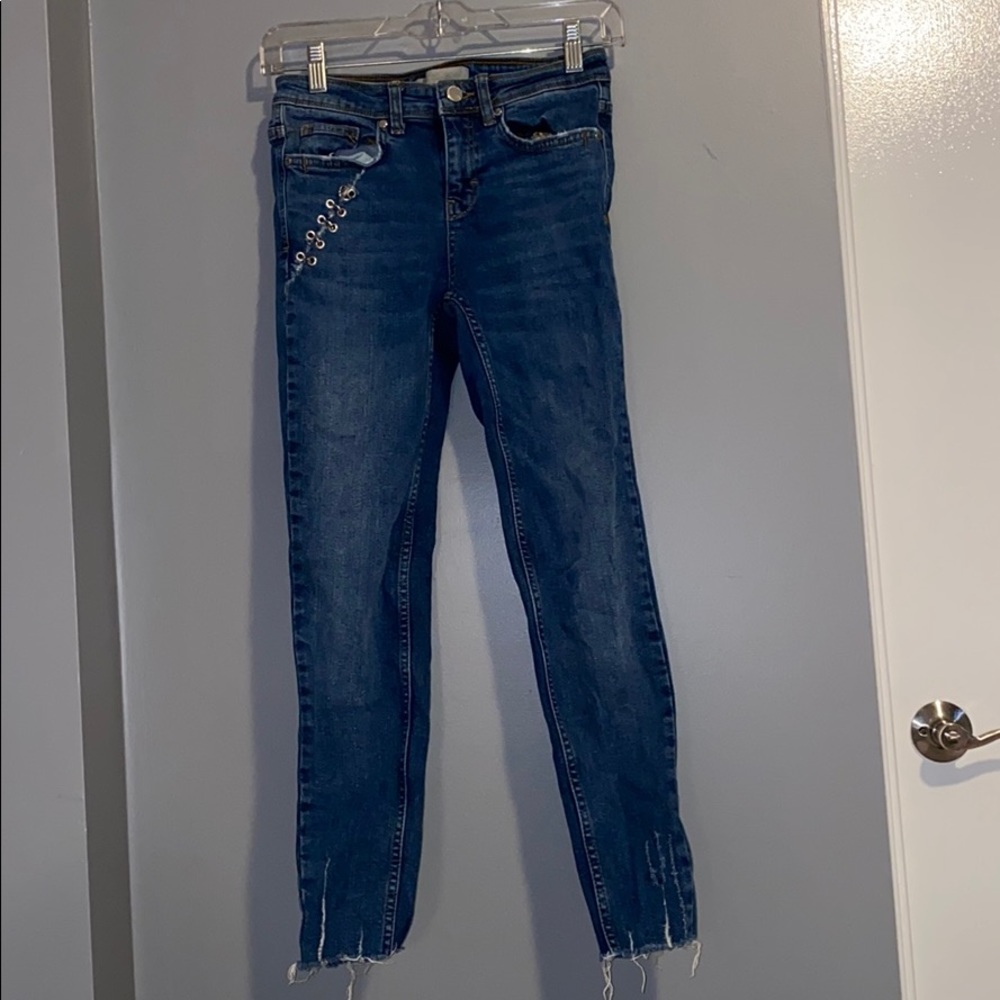 Zara Skinny Jeans with Metal Accents